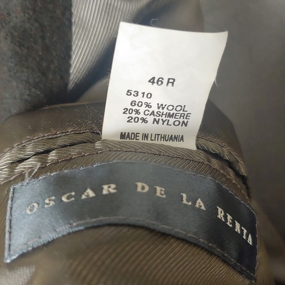 Oscar D La Renta Wool Cashmere Blazer 46R - Picture 5 of 7